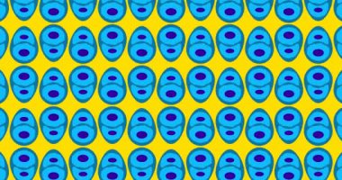 Turuncu arka planda hücre simgelerinin canlandırılması. Küresel bilim ve dijital arayüz kavramı dijital olarak oluşturulmuş video.