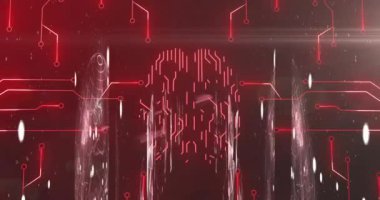 Siyah arkaplanda veri işleme animasyonu. küresel iş ve dijital arayüz kavramı dijital olarak oluşturulmuş video.