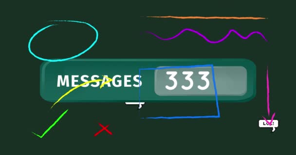 Múltipla Fala Com Texto Lol Formas Coloridas Abstratas Contra Mensagens — Vídeo de Stock