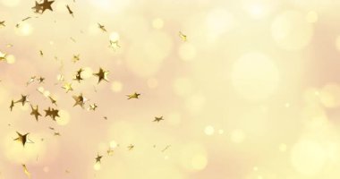 Animation of light spots over stars. Party, celebration and digital interface concept digitally generated video.