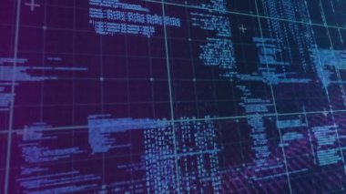 Animation of data processing over black background. global data processing, technology and digital interface concept digitally generated video.