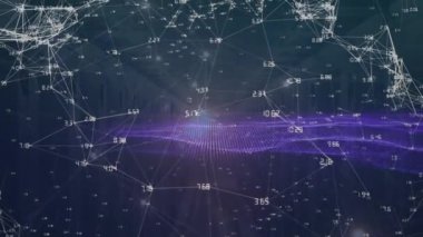 Sunucu odasındaki bağlantı ağının animasyonu. küresel iş ve dijital arayüz kavramı dijital olarak oluşturulmuş video.