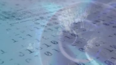 Animation of network of connections over data processing. Global science, connections, data processing and digital interface concept digitally generated video.