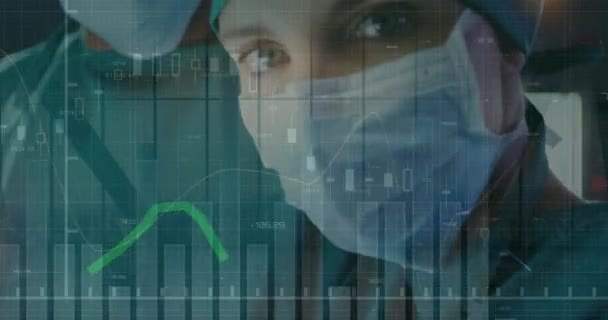 Animation Digital Data Processing Surgeons Operating Theatre Global Medicine Healthcare – Stock-video