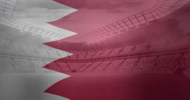 Animation Flag Bahrain Sports Stadium Global Sport Digital Interface Concept — Video Stock