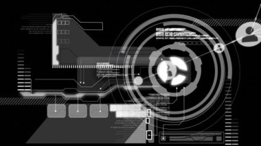Veri işleme üzerinden bağlantı ağının animasyonu. küresel iş, bağlantılar ve dijital arayüz konsepti dijital olarak oluşturulmuş video.