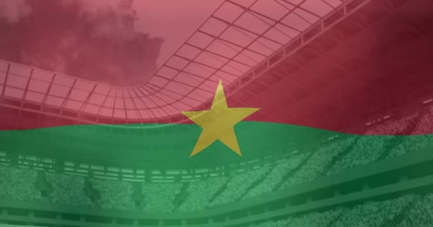 Animation Flag Burkina Faso Sports Stadium Global Sport Digital Interface — Vídeo de Stock
