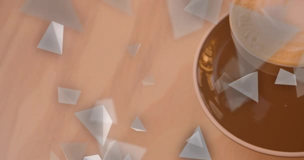 Animation Shapes Cup Coffee Relaxing Coffee Digital Interface Concept Digitally — Stockvideo