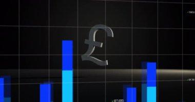 Siyah arkaplan üzerinde veri işleme animasyonu. küresel iş ve dijital arayüz kavramı dijital olarak oluşturulmuş video.