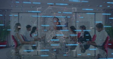 Animation of network of connections and data processing over diverse group of business people. Global business, success, connections and data processing concept digitally generated video.