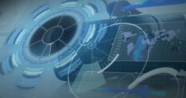 Veri işleme animasyonu ve 5g bölü vr kulaklık. ağ, iletişim, veri işleme ve teknoloji konsepti dijital olarak oluşturulmuş video.