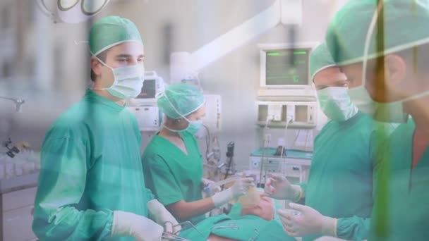 Animation Road Traffic Caucasian Female Male Surgeons Operation Health Medicine — Stockvideo