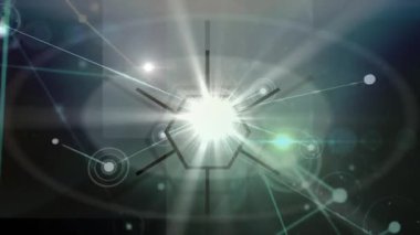 Mavi arkaplan üzerindeki bağlantı ağının animasyonu. küresel iş ve dijital arayüz kavramı dijital olarak oluşturulmuş video.