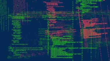 Donanma arka planında veri işleme animasyonu. bilgisayarlar, programlama, veri işleme ve teknoloji konsepti dijital olarak oluşturulmuş video.