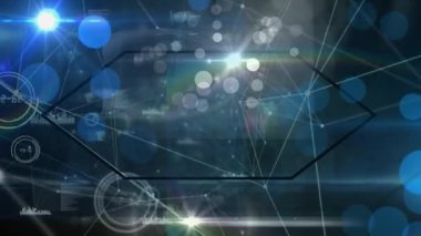 Siyah arkaplan üzerindeki bağlantı ağının animasyonu. küresel iş ve dijital arayüz kavramı dijital olarak oluşturulmuş video.