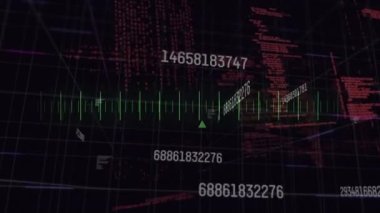 Çizgiler üzerinde veri işleme animasyonu. küresel iş, bağlantılar ve dijital arayüz konsepti dijital olarak oluşturulmuş video.