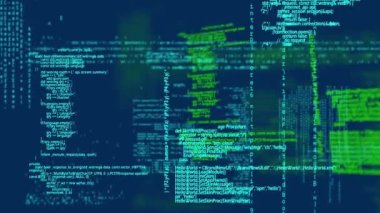 Donanma arka planında veri işleme animasyonu. bilgisayarlar, programlama, veri işleme ve teknoloji konsepti dijital olarak oluşturulmuş video.