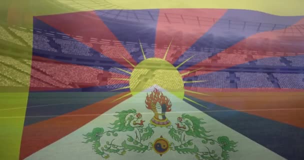 Animation Waving Flag Nepal Sport Stadium Sports Competition Entertainment Technology — Stock Video