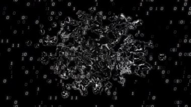 Siyah arkaplanda veri işleme animasyonu. küresel iş ve dijital arayüz kavramı dijital olarak oluşturulmuş video.