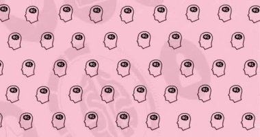 Animation of head with cogs icons over medical icons. World alzheimer's month and celebration concept digitally generated video.