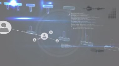 DNA ipliği üzerindeki bağlantı ağının animasyonu. küresel iş, bağlantılar ve dijital arayüz konsepti dijital olarak oluşturulmuş video.