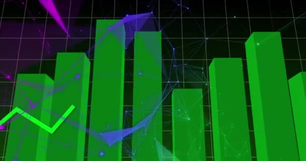 Animação Gráficos Financeiros Dados Sobre Formas Fundo Preto Conceito Economia — Vídeo de Stock