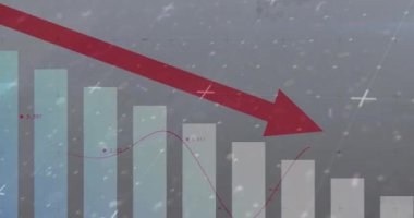 Gri arkaplanda arıza ve grafik animasyonu. Maliye ve ekonomi kavramı dijital olarak oluşturulan video.