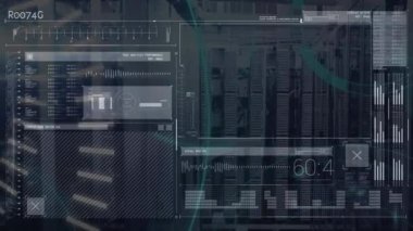 Veri işleme animasyonu ve dijital ekranda 5g. küresel ağ, bağlantılar, veri ve teknoloji konsepti dijital olarak oluşturulmuş video.