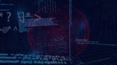 Animation of network of connections over data processing. global business, connections and digital interface concept digitally generated video.