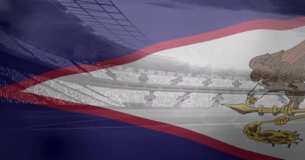 Animation Flag Samoa Sports Stadium Global Sport Digital Interface Concept — Vídeo de Stock