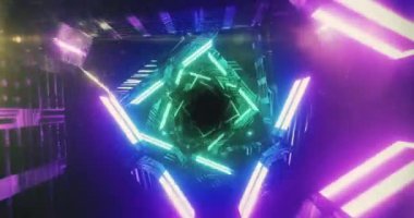 Animation of numbers and digital tunnel over black background. social media and digital interface concept digitally generated video.