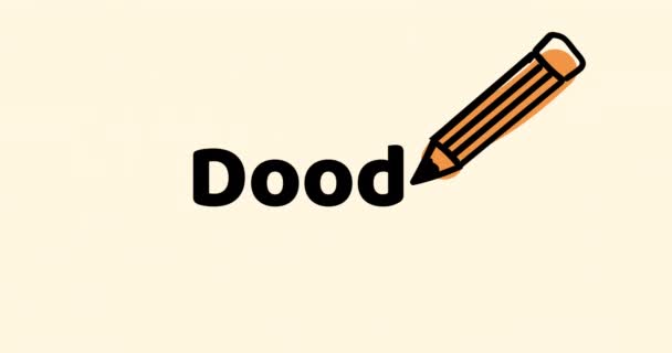 Animation Pencil Drawing Doodle Text Beige Background National Doodle Day — Stock videók