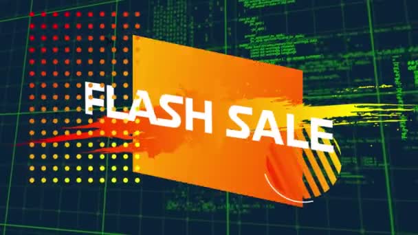 Flash Sale Text Banner Data Processing Blue Background Sale Discount — Video