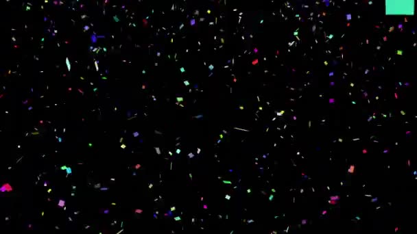 Animation Confetti Black Background Party Winter Digital Interface Concept Digitally — Stok video