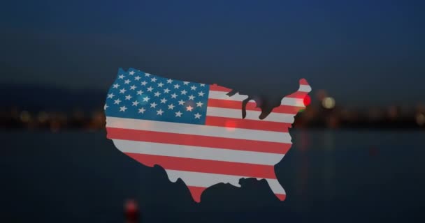 Animation Carte Des Etats Unis Avec Drapeau Des Etats Unis — Video