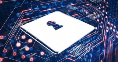 Siyah arkaplan üzerinde veri işleme animasyonu. Sosyal medya ve dijital arayüz konsepti dijital olarak oluşturulmuş video.