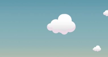 Animation of clouds on blue background. Abstract background and digital interface concept digitally generated video.