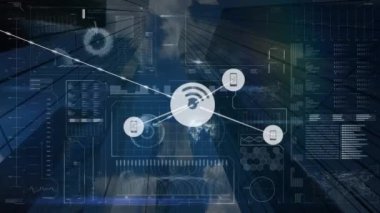 Animation of network of connections over data processing. global business, connections and digital interface concept digitally generated video.