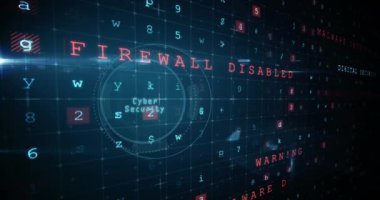 Siyah arka planda veri işleme ve asma kilit animasyonu. Sosyal medya ve dijital arayüz konsepti dijital olarak oluşturulmuş video.