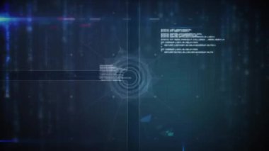 Dünya üzerinde veri işleme animasyonu. küresel iş, spor ve dijital arayüz kavramı dijital olarak oluşturulmuş video.