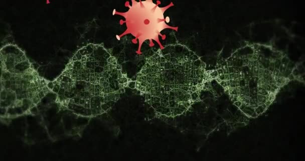Анімація Ковідових Клітин Рухаються Днній Прядінню Глобальна Концепція Ковадла Пандемії — стокове відео