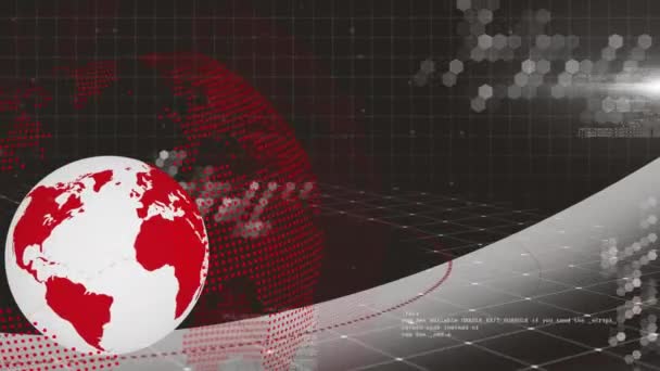 Animation Data Processing Globe Digital Space Global Covid Pandemic Science — Vídeo de stock