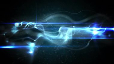 Amerikan animasyonu siyah arkaplanda mavi dalgalar üzerinde başlıyor. Amerikan vatanseverliği, semboller ve dijital olarak üretilen kutlama konsepti.