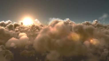 Ukrayna 'yı bulutların üstünde desteklemenin animasyonu. Ukrayna krizi ve uluslararası politika kavramı dijital olarak oluşturuldu.