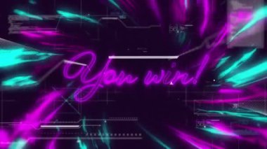 Senin animasyonun veri işleme üzerinden metin kazandı. Sosyal medya, bağlantılar ve dijital arayüz konsepti dijital olarak oluşturulmuş video.