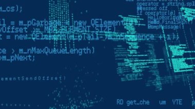 Donanma arka planında veri işleme animasyonu. bilgisayarlar, programlama, veri işleme ve teknoloji konsepti dijital olarak oluşturulmuş video.