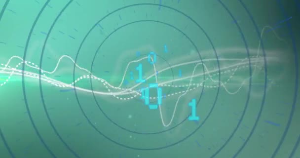 Animation Des Netzwerks Von Verbindungen Und Zahlen Auf Blauem Hintergrund — Stockvideo