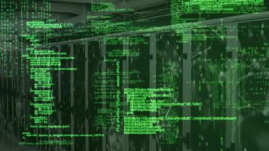 Sunucular üzerinde veri işleme animasyonu. küresel ağ, bağlantılar, veri ve teknoloji konsepti dijital olarak oluşturulmuş video.