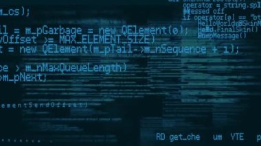 Siyah arkaplan üzerinde çeşitli veri işleme animasyonları. küresel ağ, bağlantılar, veri ve teknoloji konsepti dijital olarak oluşturulmuş video.