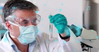 Bilim adamı küresel bilim bağlantıları üzerinden bağlantı ağının animasyonu. veri işleme ve dijital arayüz kavramı dijital olarak oluşturulmuş video.